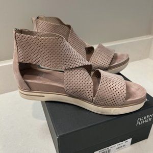 Eileen Fisher Perforated Leather Bootie, in Nubuck Leather
